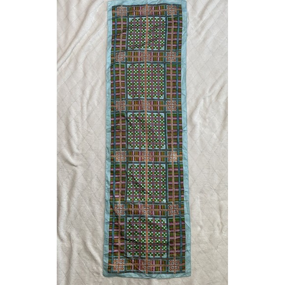 Vtg Glentex Rectangle Scarf 100% Polyester Made in Italy Retro Festival Boho MOD - Picture 2 of 7